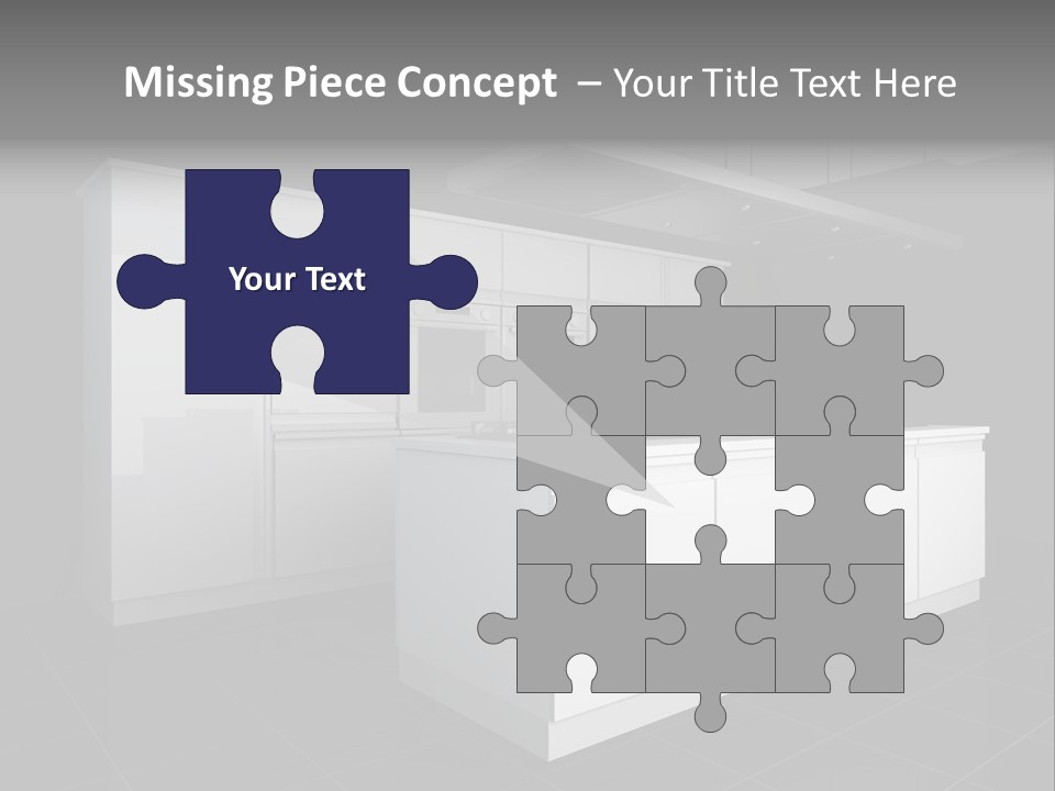 A Black And White Photo Of A Kitchen PowerPoint Template