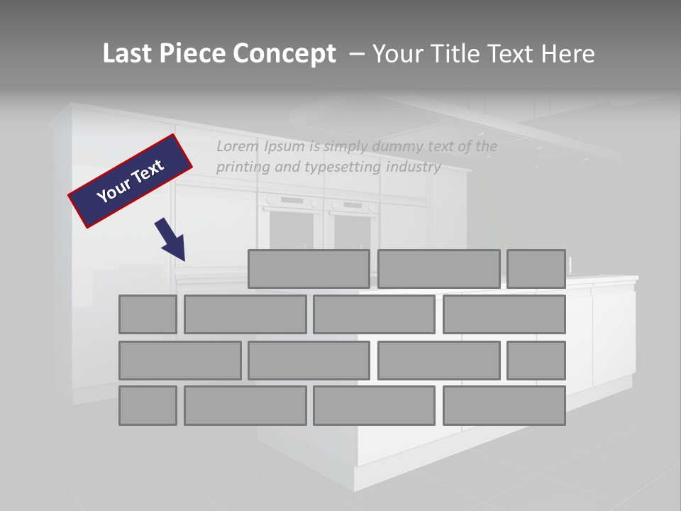 A Black And White Photo Of A Kitchen PowerPoint Template