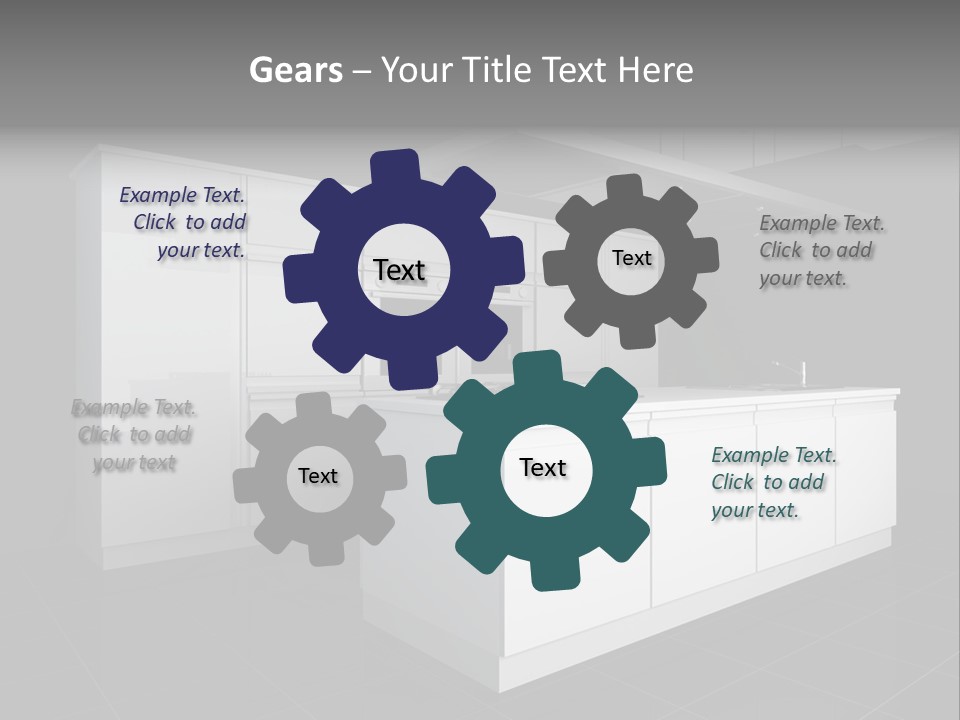 A Black And White Photo Of A Kitchen PowerPoint Template