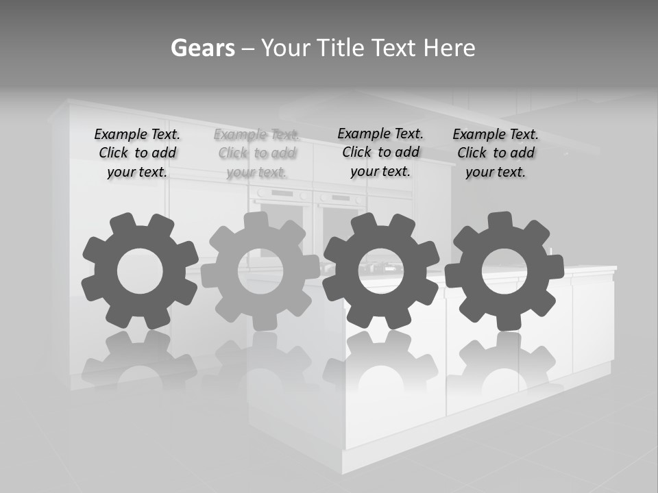 A Black And White Photo Of A Kitchen PowerPoint Template