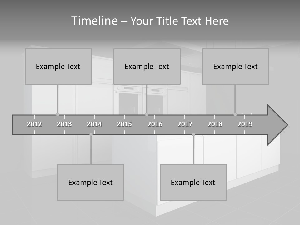 A Black And White Photo Of A Kitchen PowerPoint Template