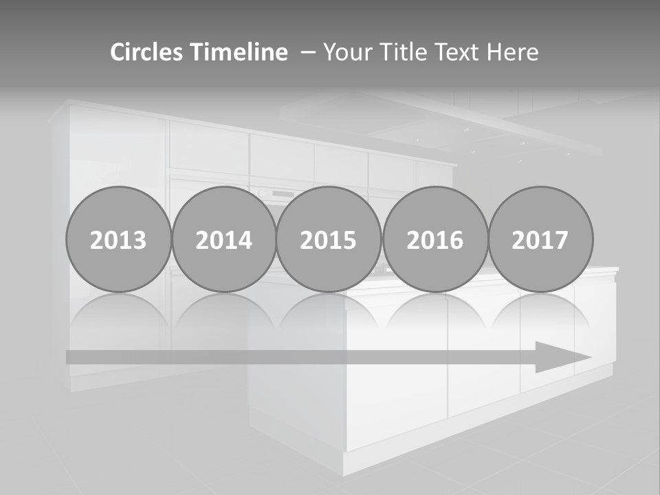 A Black And White Photo Of A Kitchen PowerPoint Template