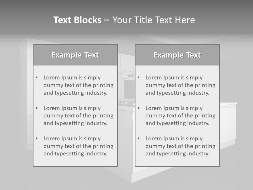A Black And White Photo Of A Kitchen PowerPoint Template