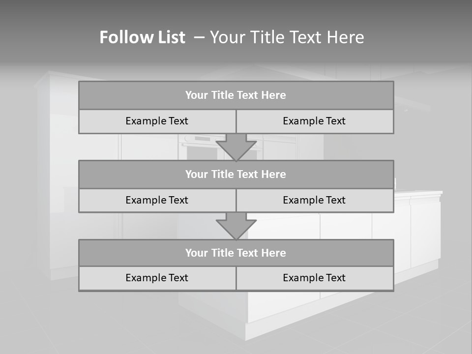 A Black And White Photo Of A Kitchen PowerPoint Template