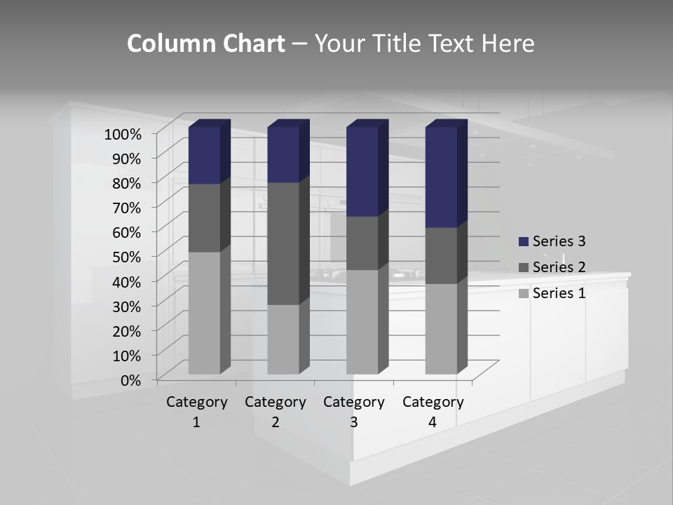 A Black And White Photo Of A Kitchen PowerPoint Template