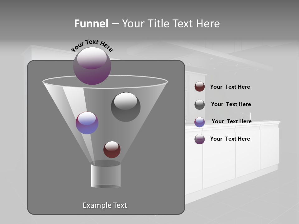 A Black And White Photo Of A Kitchen PowerPoint Template