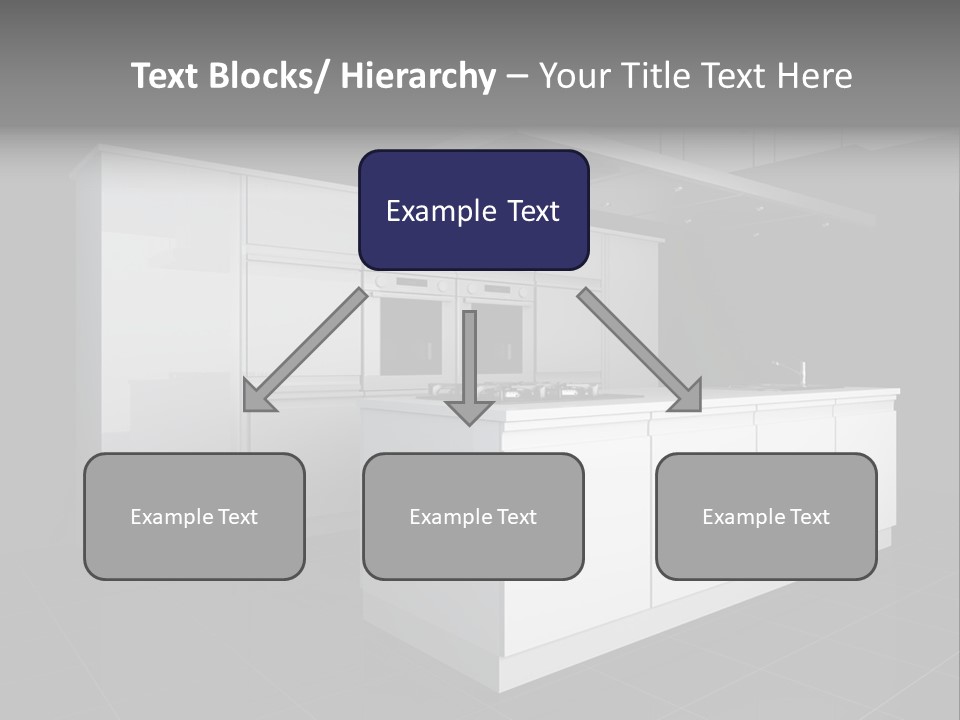A Black And White Photo Of A Kitchen PowerPoint Template