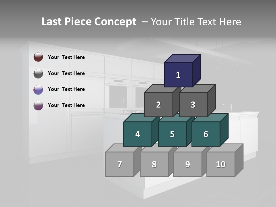 A Black And White Photo Of A Kitchen PowerPoint Template