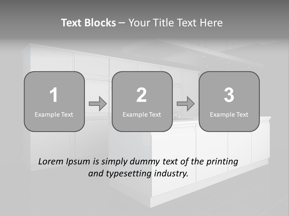 A Black And White Photo Of A Kitchen PowerPoint Template