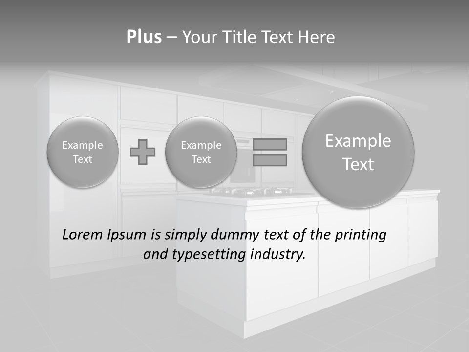 A Black And White Photo Of A Kitchen PowerPoint Template