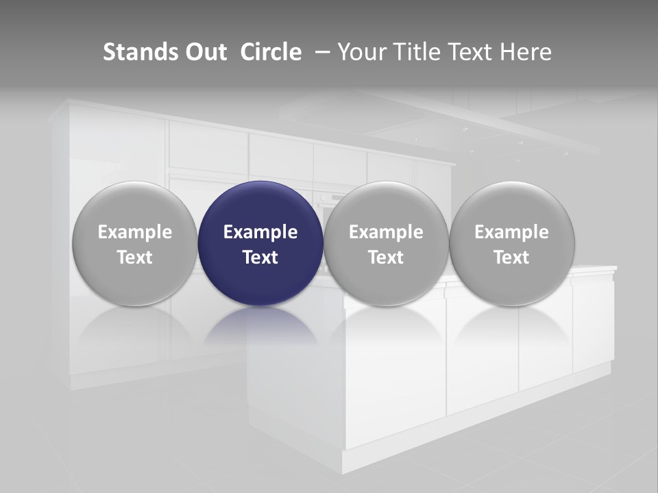 A Black And White Photo Of A Kitchen PowerPoint Template