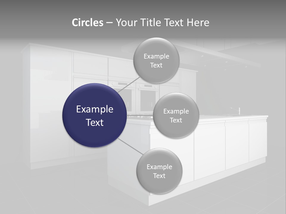 A Black And White Photo Of A Kitchen PowerPoint Template