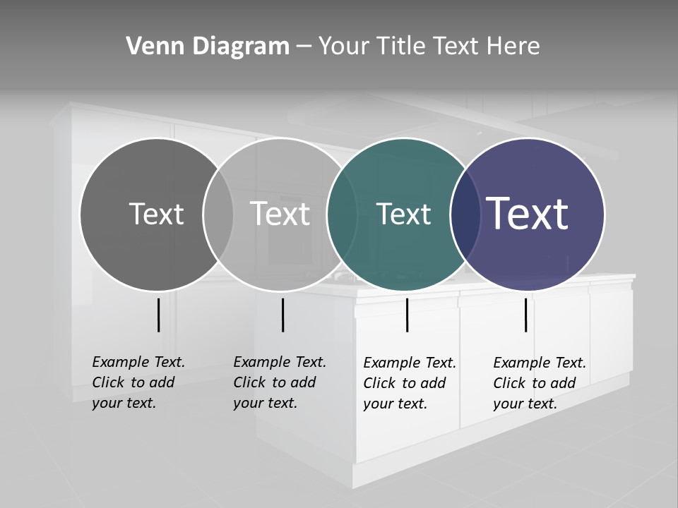 A Black And White Photo Of A Kitchen PowerPoint Template