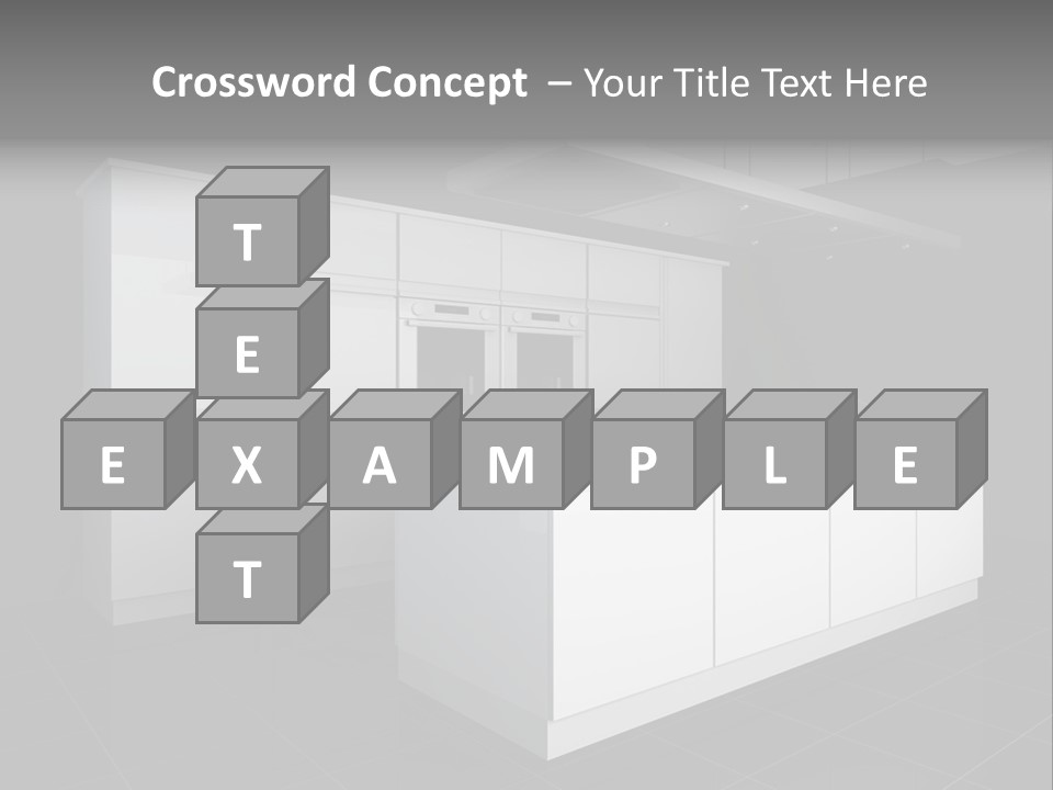 A Black And White Photo Of A Kitchen PowerPoint Template