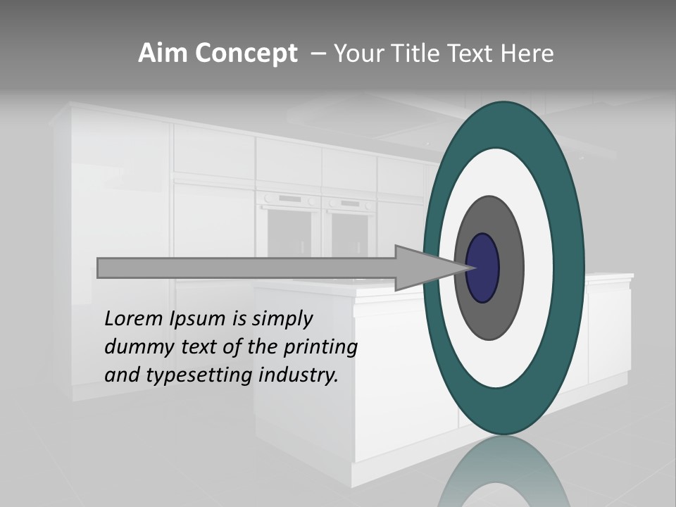 A Black And White Photo Of A Kitchen PowerPoint Template