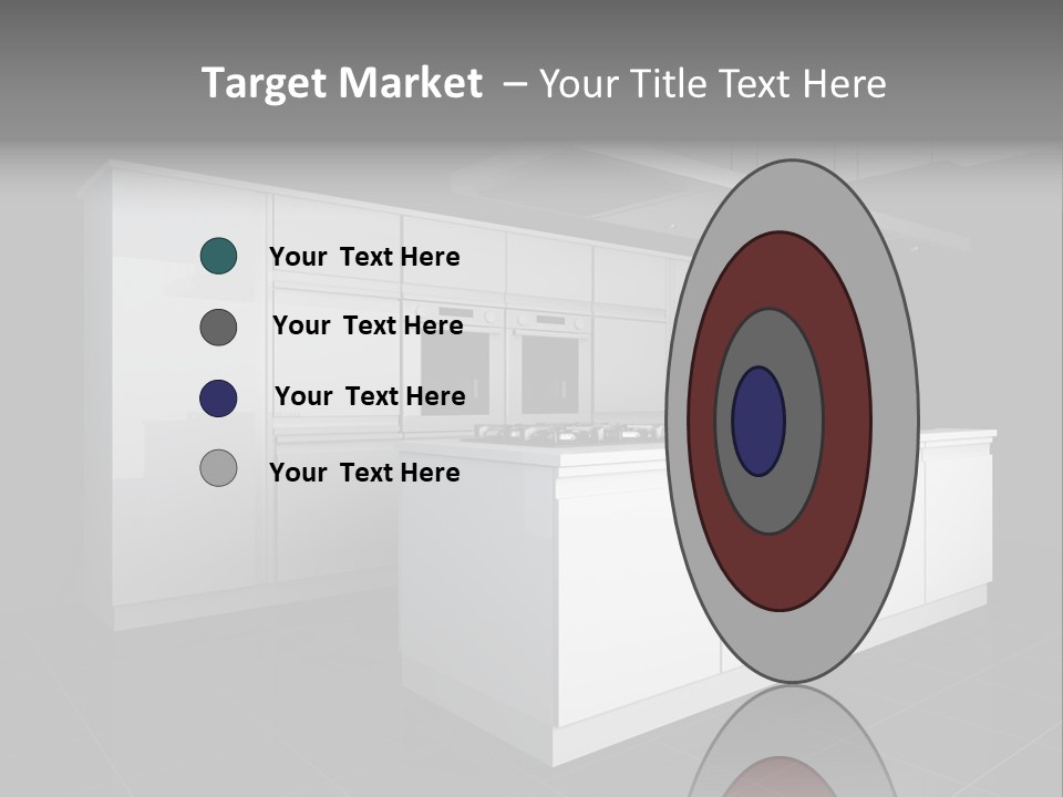 A Black And White Photo Of A Kitchen PowerPoint Template