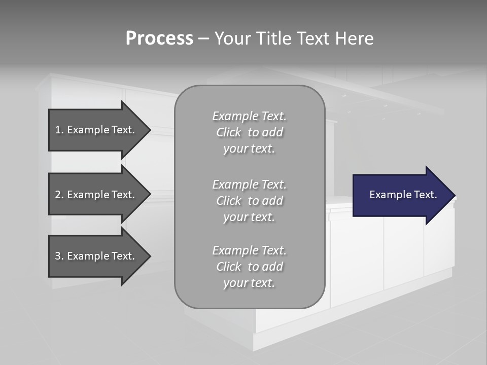 A Black And White Photo Of A Kitchen PowerPoint Template
