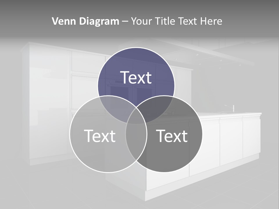 A Black And White Photo Of A Kitchen PowerPoint Template