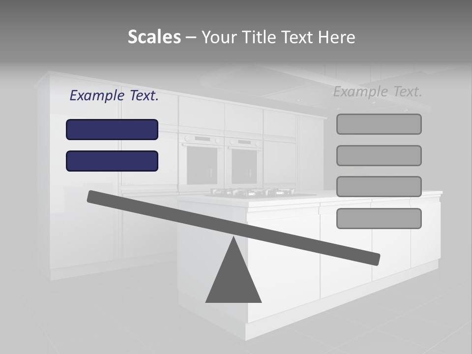A Black And White Photo Of A Kitchen PowerPoint Template
