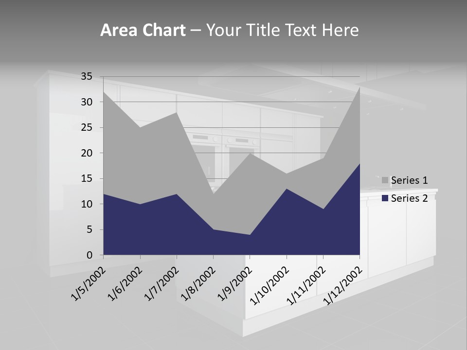 A Black And White Photo Of A Kitchen PowerPoint Template