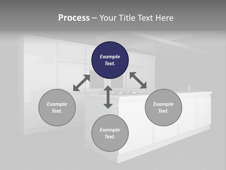 A Black And White Photo Of A Kitchen PowerPoint Template