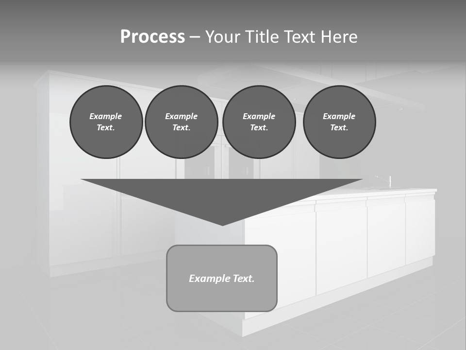 A Black And White Photo Of A Kitchen PowerPoint Template