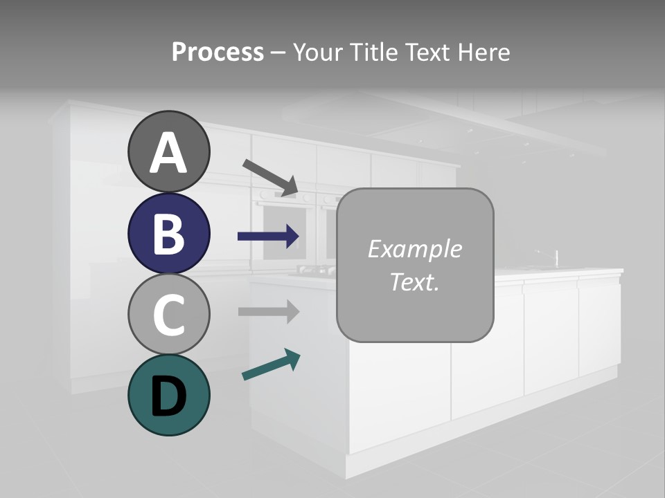 A Black And White Photo Of A Kitchen PowerPoint Template