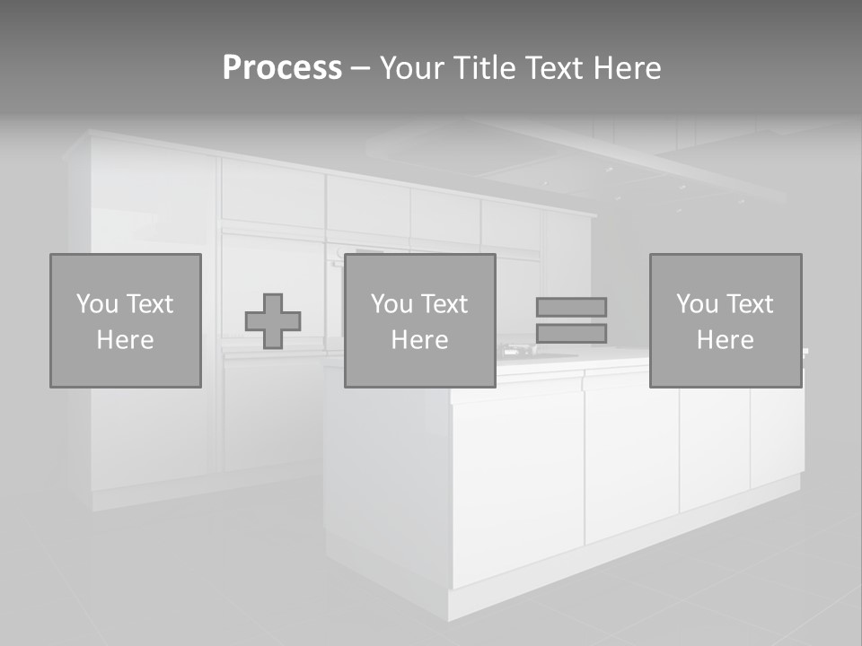 A Black And White Photo Of A Kitchen PowerPoint Template