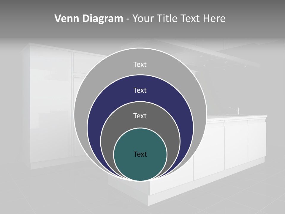 A Black And White Photo Of A Kitchen PowerPoint Template