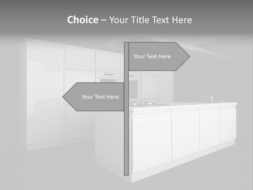 A Black And White Photo Of A Kitchen PowerPoint Template