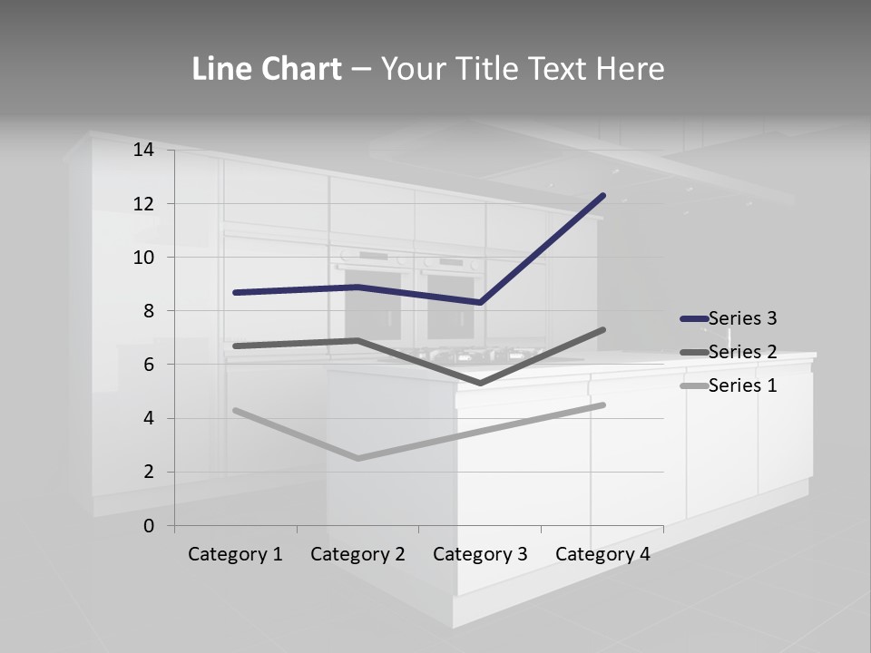 A Black And White Photo Of A Kitchen PowerPoint Template