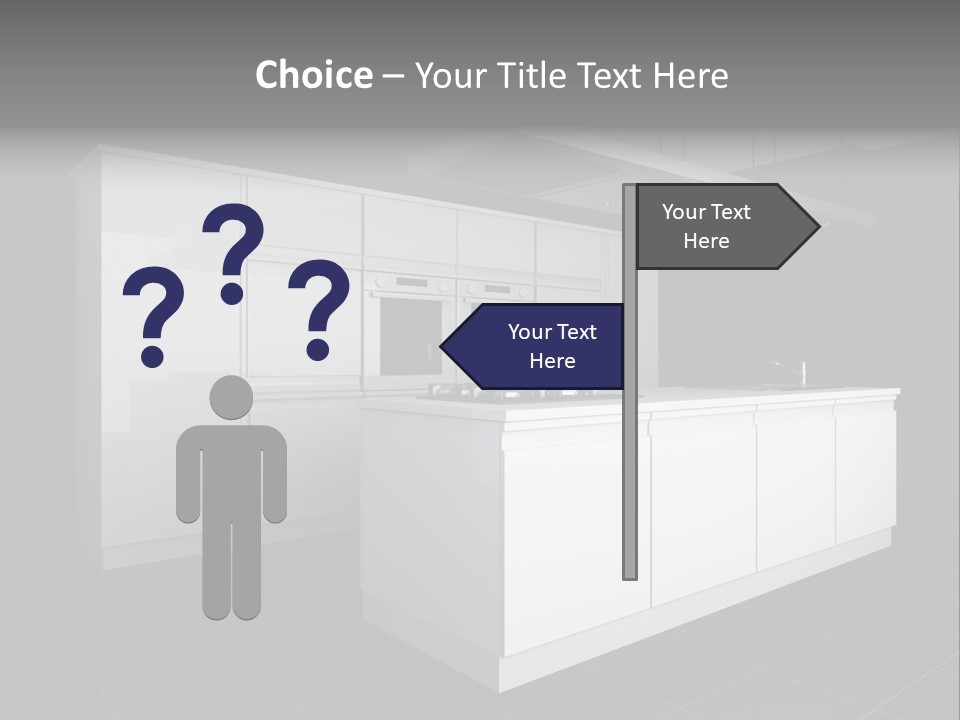 A Black And White Photo Of A Kitchen PowerPoint Template