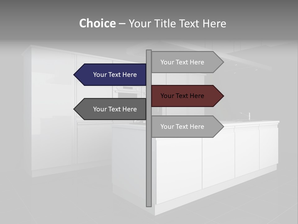 A Black And White Photo Of A Kitchen PowerPoint Template