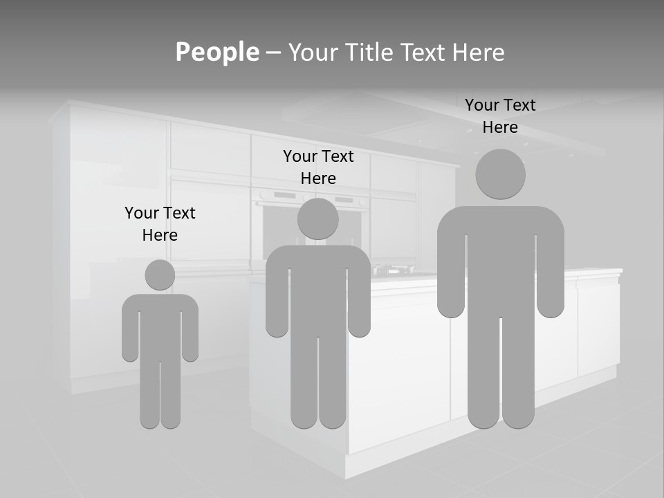 A Black And White Photo Of A Kitchen PowerPoint Template