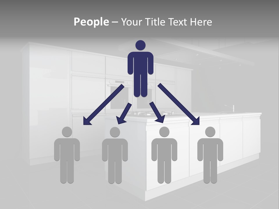 A Black And White Photo Of A Kitchen PowerPoint Template