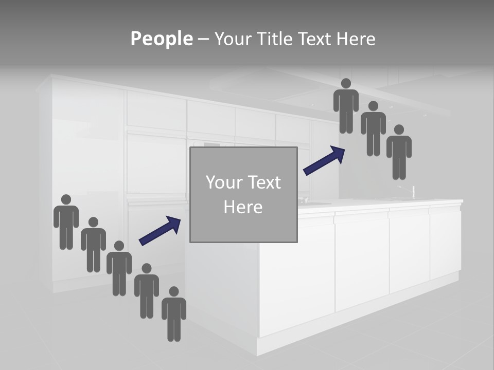 A Black And White Photo Of A Kitchen PowerPoint Template