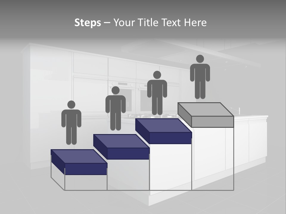 A Black And White Photo Of A Kitchen PowerPoint Template