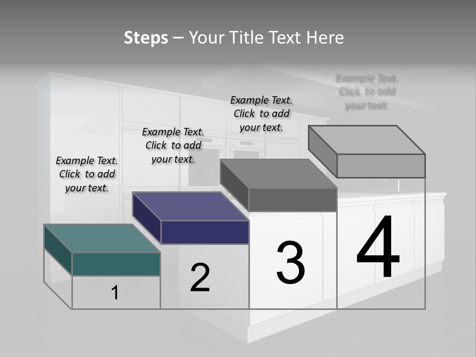 A Black And White Photo Of A Kitchen PowerPoint Template