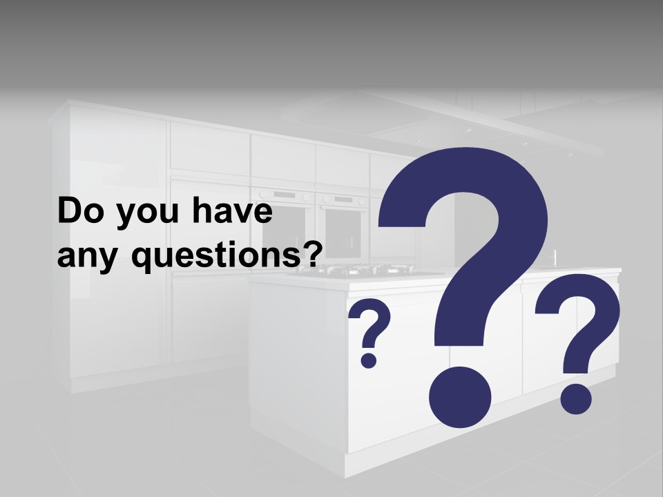 A Black And White Photo Of A Kitchen PowerPoint Template