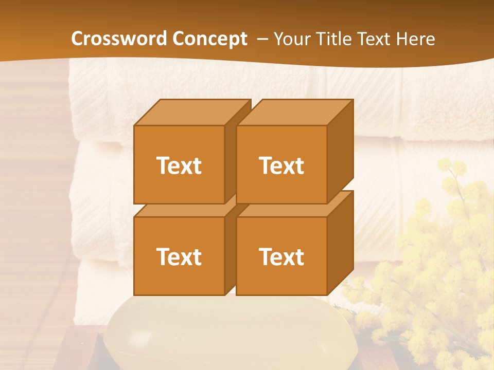 A Bunch Of Towels Sitting On Top Of A Wooden Table PowerPoint Template