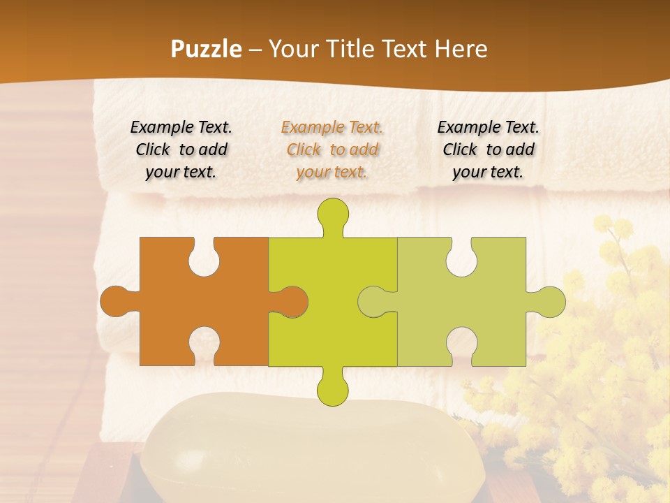 A Bunch Of Towels Sitting On Top Of A Wooden Table PowerPoint Template