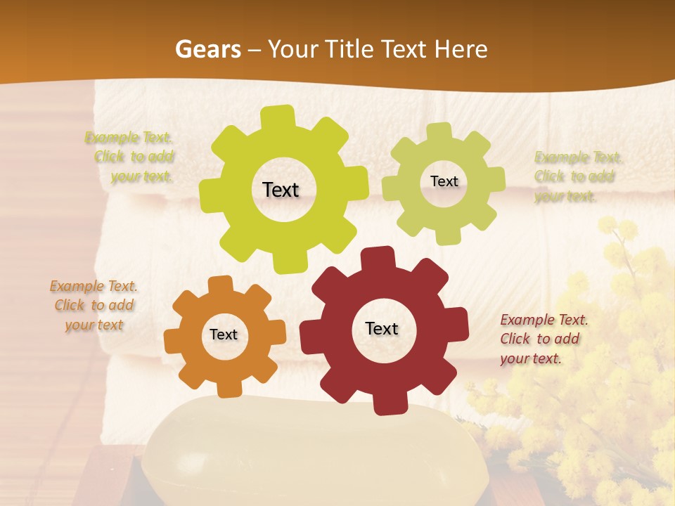 A Bunch Of Towels Sitting On Top Of A Wooden Table PowerPoint Template