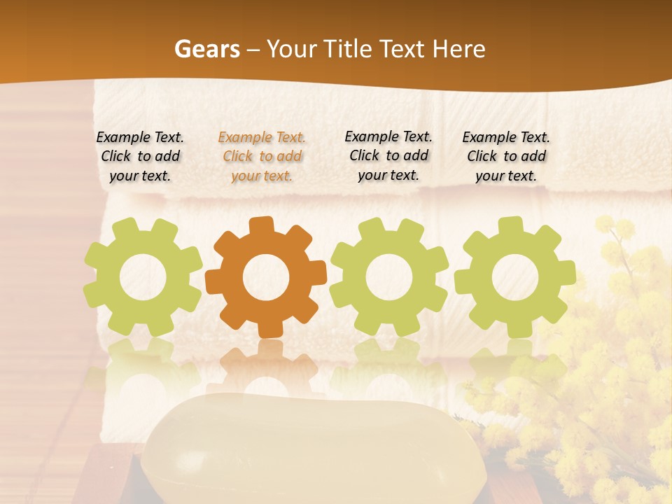 A Bunch Of Towels Sitting On Top Of A Wooden Table PowerPoint Template