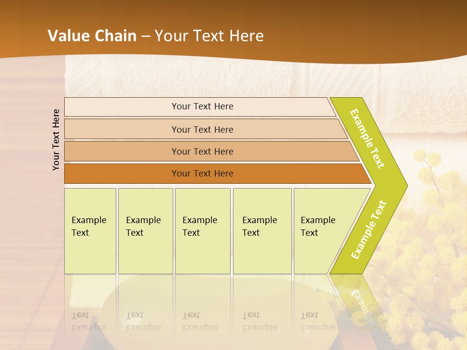 A Bunch Of Towels Sitting On Top Of A Wooden Table PowerPoint Template