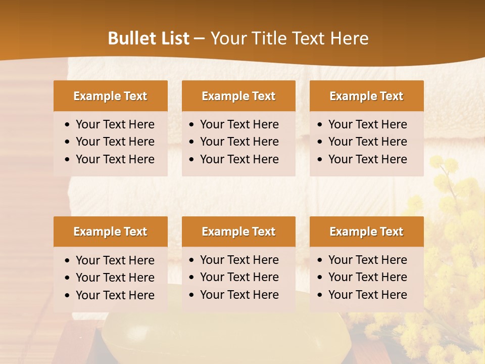 A Bunch Of Towels Sitting On Top Of A Wooden Table PowerPoint Template