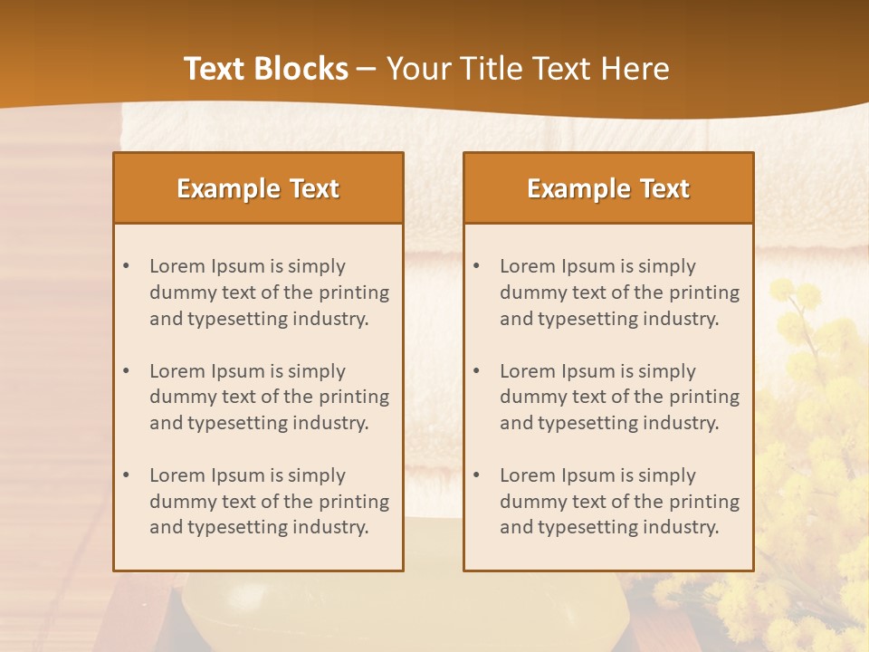 A Bunch Of Towels Sitting On Top Of A Wooden Table PowerPoint Template
