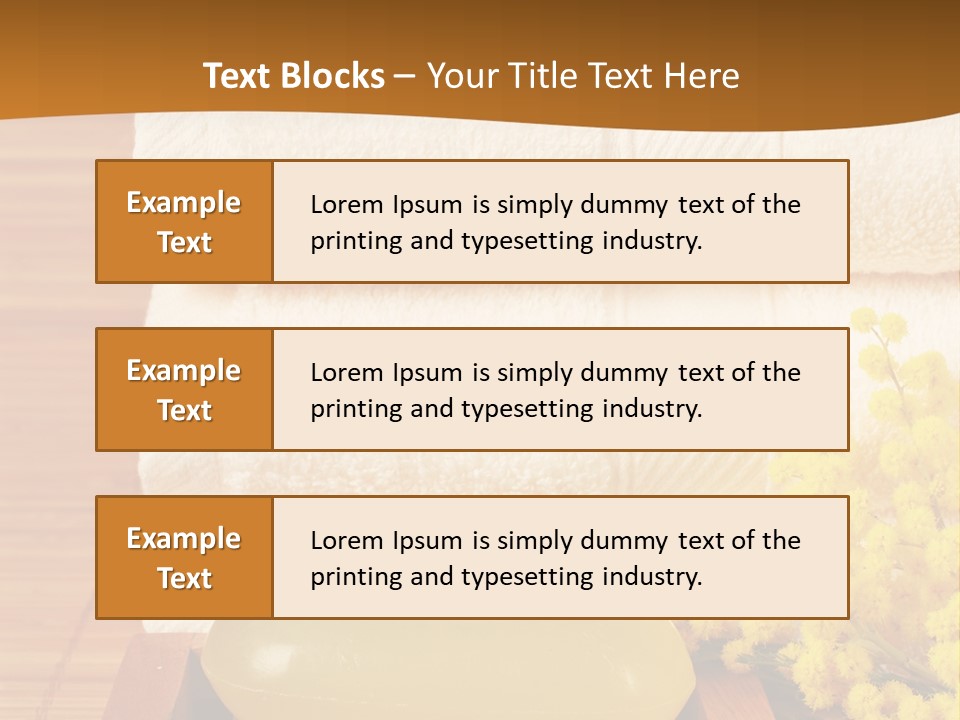 A Bunch Of Towels Sitting On Top Of A Wooden Table PowerPoint Template