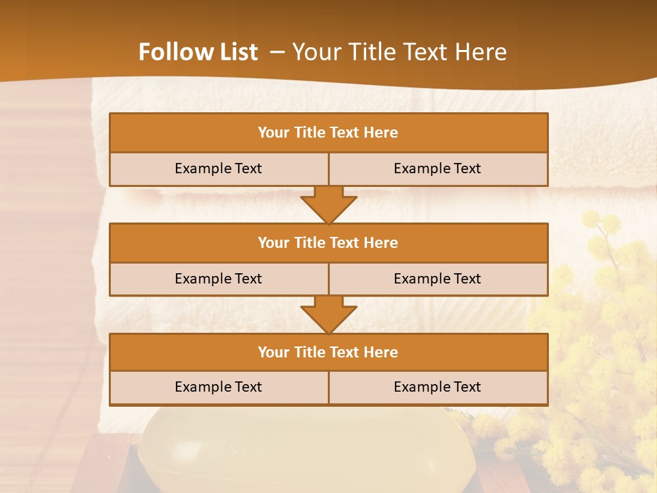 A Bunch Of Towels Sitting On Top Of A Wooden Table PowerPoint Template