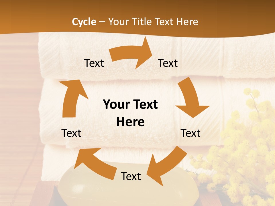 A Bunch Of Towels Sitting On Top Of A Wooden Table PowerPoint Template