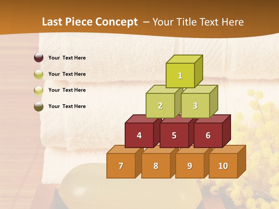 A Bunch Of Towels Sitting On Top Of A Wooden Table PowerPoint Template